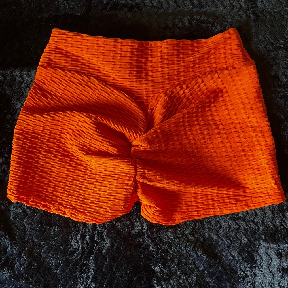 Orange Booty Workout Shorts